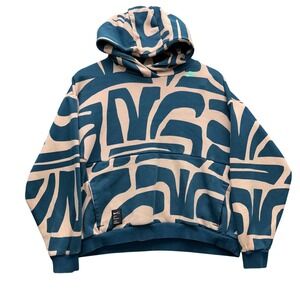 Nike Cody Hudson Artist In Residence AIR Hoodie Teal Tan Abstract Graphic XL